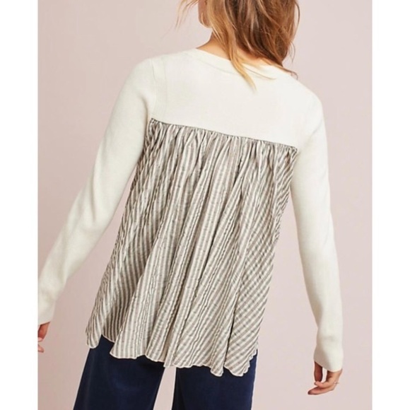 NWOT Anthropologie Moth Mixed Media sweater Sz S - Picture 2 of 8